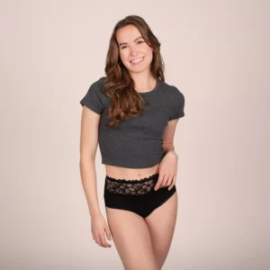 Menstruatsioonipesu Taynie Deluxe Ultra – must pitsiga mudel
